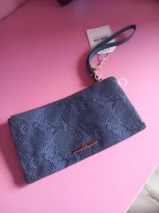 Cartera Sfera azul con etiqueta