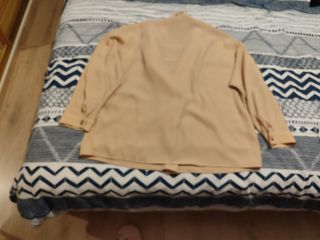 Camisa Zara Basic Beige Manga Tres Cuartos Oversiz