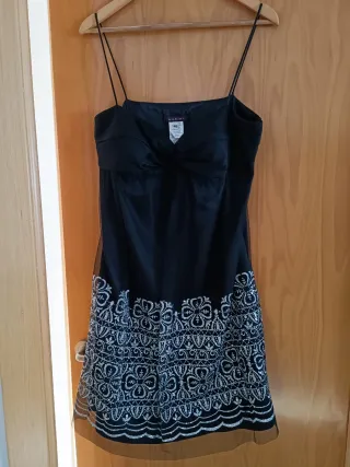 Vestido fiesta Marina negro plateado talla XL