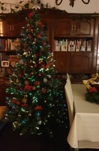 Árbol de Navidad con Luces de Fibra Óptica