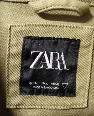 Cazadora vaquera Zara verde Talla L