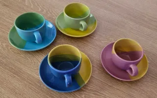 Set teiera + tazze con piattini