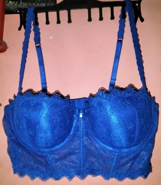 Sujetador corpiño push up azul