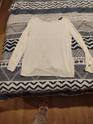 Camisa blanca manga tres cuartos