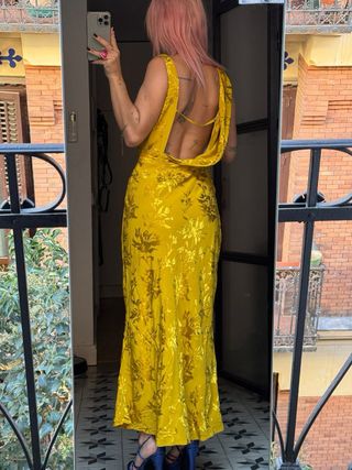 Vestido floral largo Zara T.S