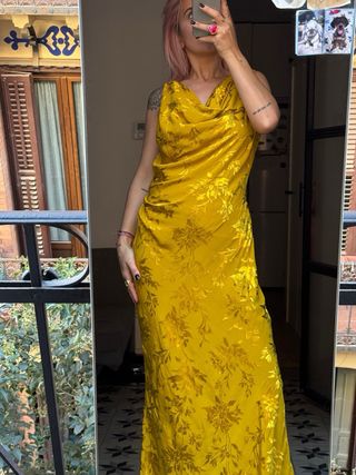 Vestido floral largo Zara T.S