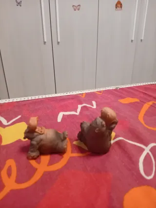 Statuine ippopotami in resina 2pz