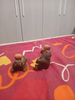 Statuine ippopotami in resina 2pz