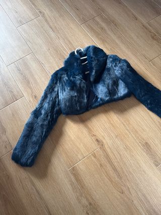 Chaquetón corto conejo azul TALLA 36/38