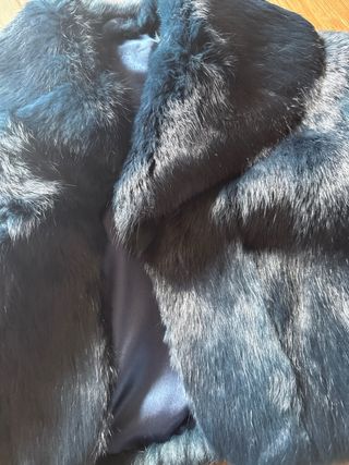 Chaquetón corto conejo azul TALLA 36/38