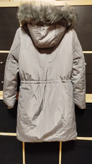 Cappotto finta pelliccia reversibile grigio