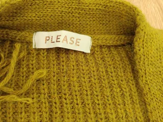 Cardigan lungo verde con frange