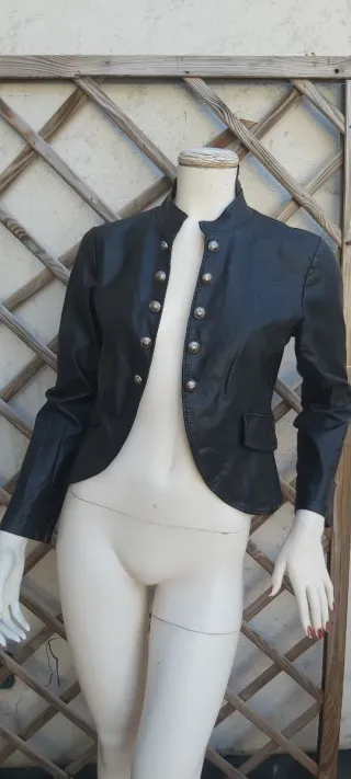 Giacca ecopelle nera Made in Italy Tg L