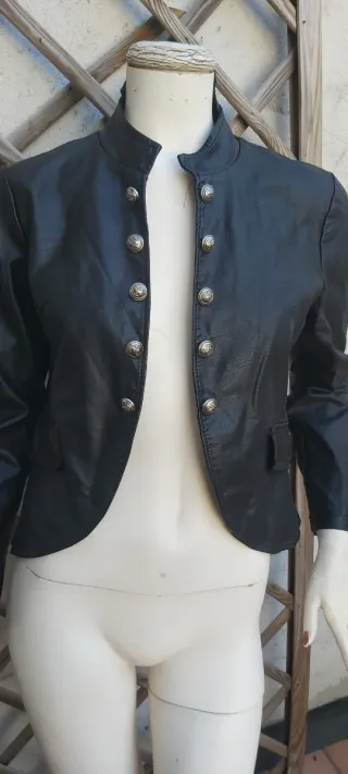 Giacca ecopelle nera Made in Italy Tg L