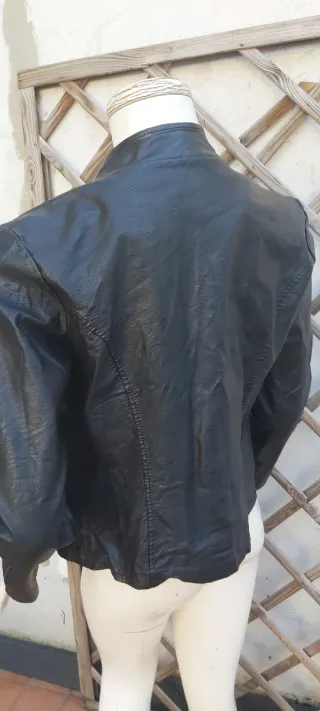 Giacca ecopelle nera Made in Italy Tg L