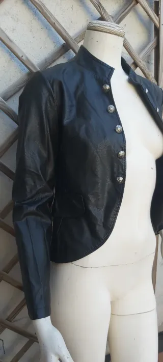 Giacca ecopelle nera Made in Italy Tg L