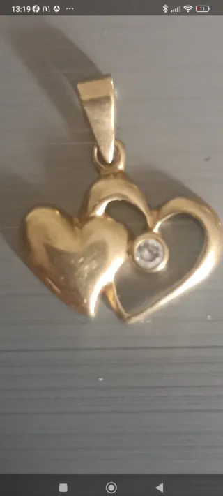 Colgante Oro 18k Corazones Entrelazados