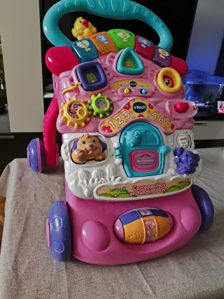Andador VTech 2 en 1 Correpasillos rosa.