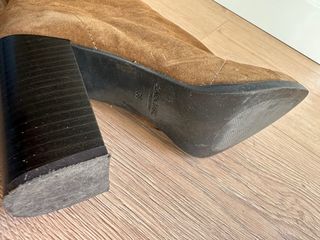 Botas Zara piel tacón marrón