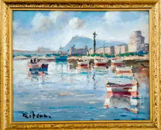 Óleo Puerto Barcelona