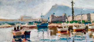 Óleo Puerto Barcelona