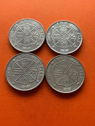 Lote de monedas 100 ptas 1966 F. Franco , plata.