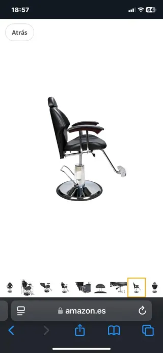 Silla de barbería negra sin estrenar