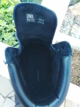 Borcegos Zara Talla 42 Negros Sin Uso