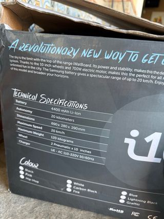 Patinete Eléctrico Hoverboard Iwatboard i10