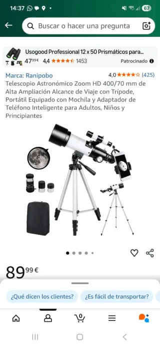 Telescopio sin usar