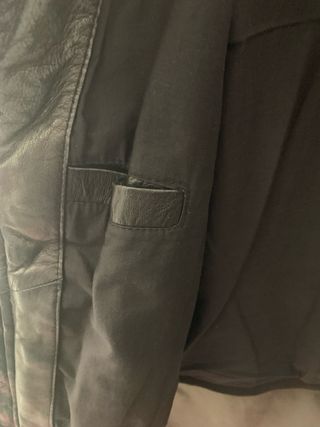 Chaqueta negra Biker Cuero Ovino Bershka Talla L