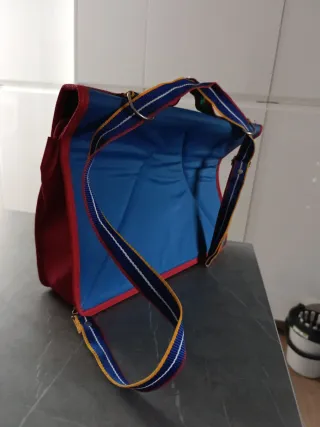 Bolso Perona azul y rojo