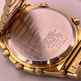 Seiko Quartz Chronograph Alarm Dorado Vintage