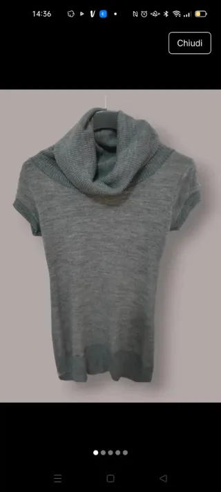 Maxi pull donna collo alto verde taglia unica