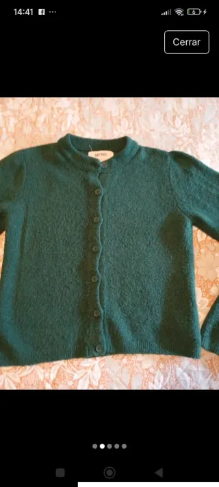 Cárdigan verde mujer