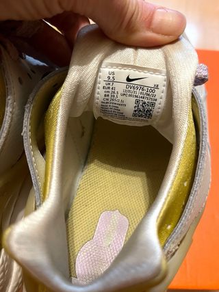 Nike Huarache Mujer Talla 41 Dorado Blanco