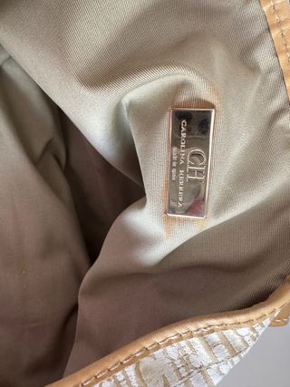 Bolso Carolina Herrera Beige y Blanco