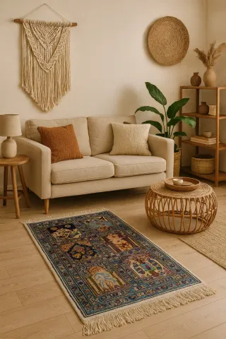 Tappeto Tunisino Vintage Etnico Artigianale