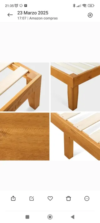 Somier madera cama completa 135x190 nueva