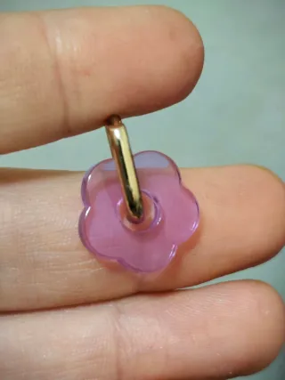 Pendientes Flor Morada Dorada