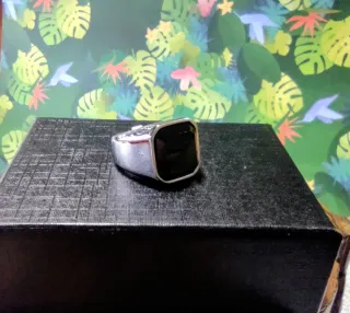 Anillo Acero Sello Negro