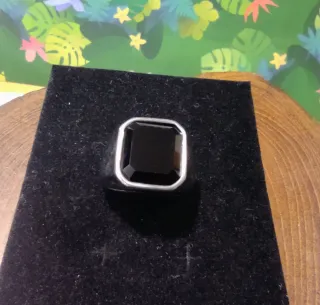 Anillo Acero Sello Negro