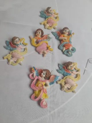 Lote 5 Imanes Angelitos vintage