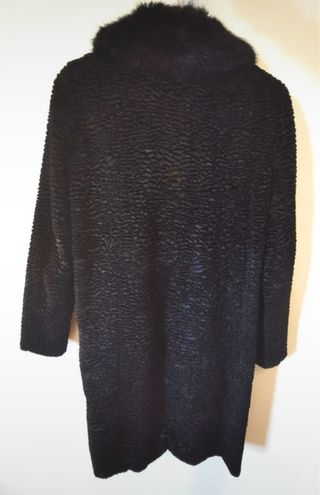 Abrigo Vintage Pelo Astrakán Negro