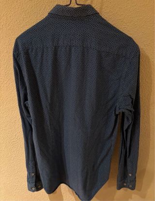 Camisa Zara Hombre Azul Estampada