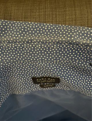 Camisa Zara Hombre Azul Estampada