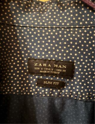Camisa Zara Hombre Azul Estampada