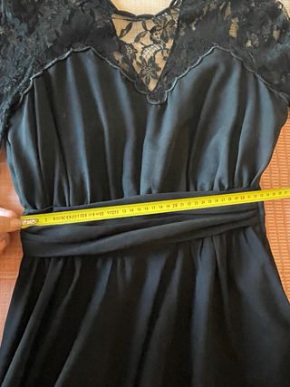 Vestido Negro Fiesta Años 70 Encaje