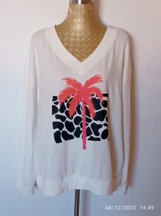 Sudadera Blanca Talla 48 Palmera