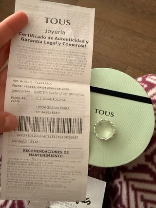 Anillo Tous Plata Talla 12